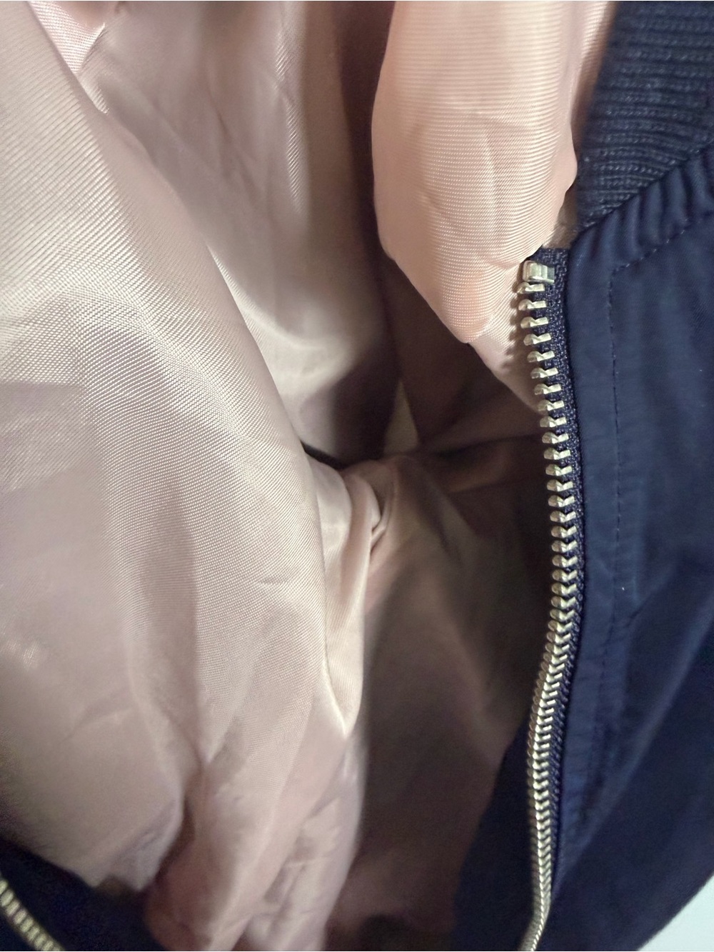 GAP Navy Bomber Jacket with White Shoulder Stripe - Picture 6 of 8